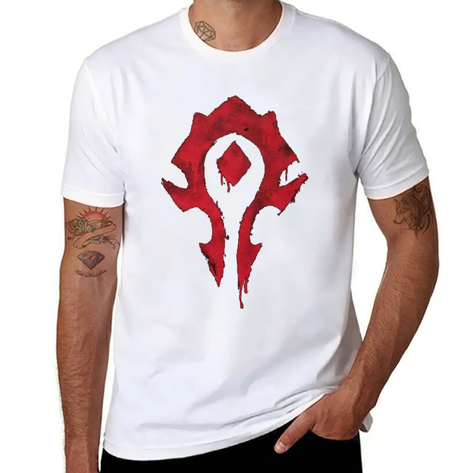 Фото Футболка с логотипом Bloody Horde, классическая мужская футболка, повседневные футболки с принтом для мужчин, мужская футболка №1