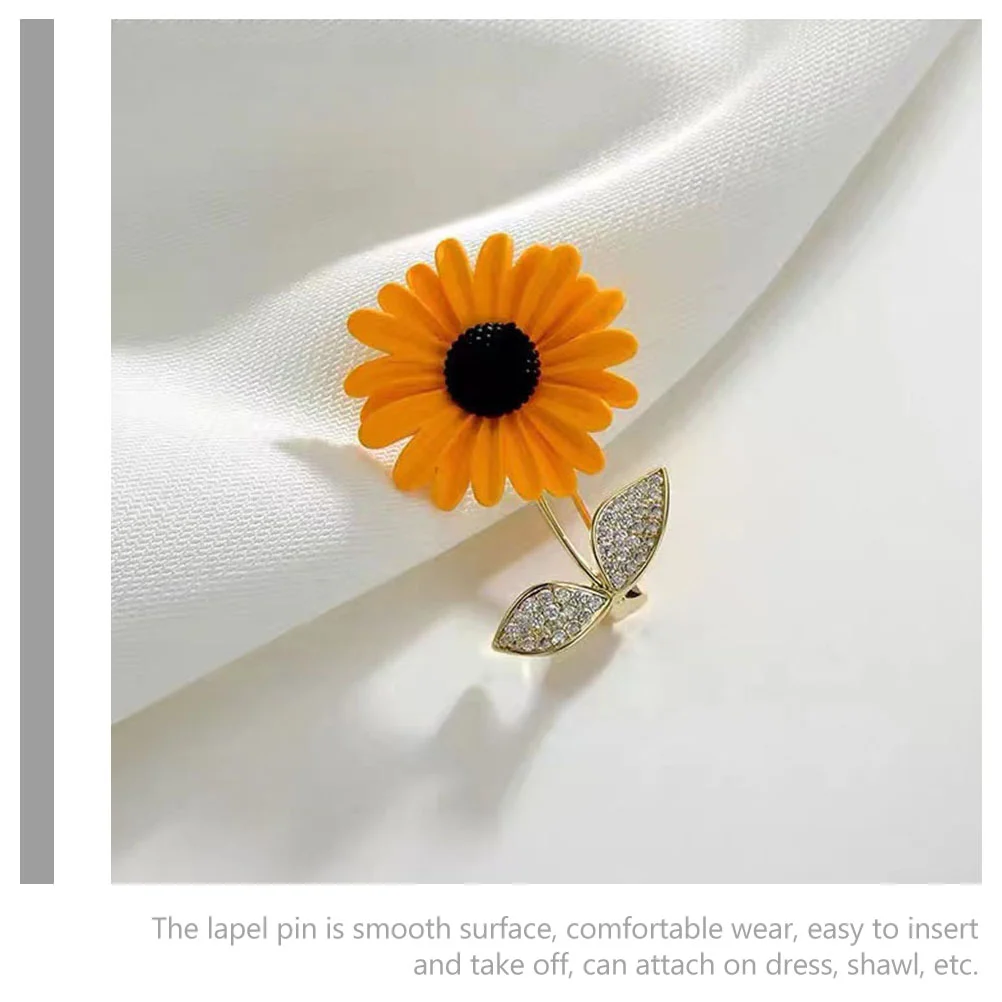 Delicate Brooch Pin Copper Brooch Sunflower Clothes Brooch Hat Brooch Decoration