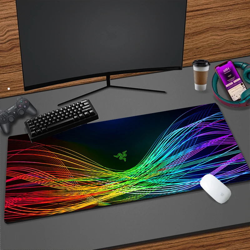 

Крутой игровой коврик для мыши, новый дизайн, игровые коврики Razer, большой Домашний Настольный коврик для компьютера 900x400, мягкие офисные акс...