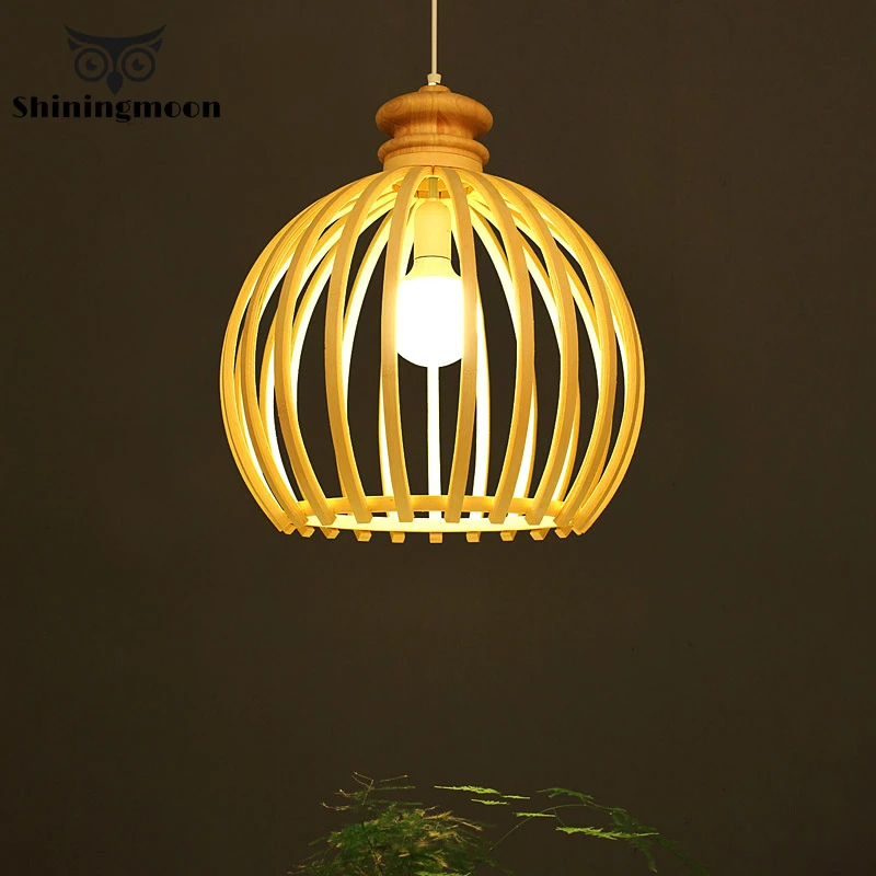 

Chinese Classical Solid Wood LED Pendant Lights Modern Dining Room Living Room Restaurant Kitchen Hanging Lamp Lustre Luminaria