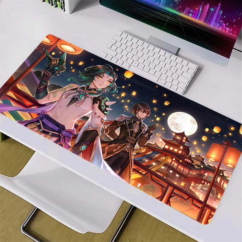 

Противоударный коврик для мыши HD Genshin, аксессуары для игрового компьютера, ультрабольшой коврик для мыши 900x400, защита для стола, мягкие круты...