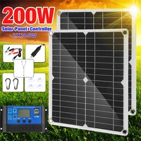 200w solar panel kit with 60a controller usb 12v portable solar power charger for bank battery camping car boat rv solar plate