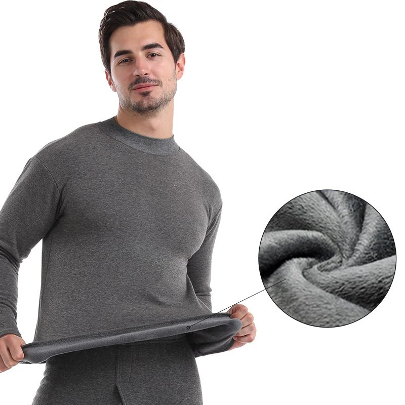 

Зимнее мужское термобелье Премиум-Качества из Натурального мягкого хлопка с флисовой подкладкой теплые панели кальсоны Термоодежда пижам...