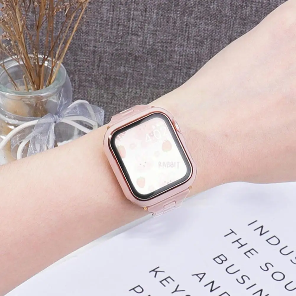 

High Quality Strap Suitable for Apple watch Strap Fashion Small Waist PC Color For Iwatch Band Imitation Resin Strap M8N7