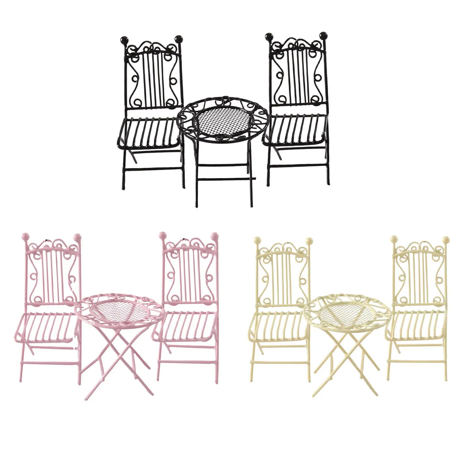 

3 шт., набор миниатюрных обеденных столов для кукольного домика 1:12