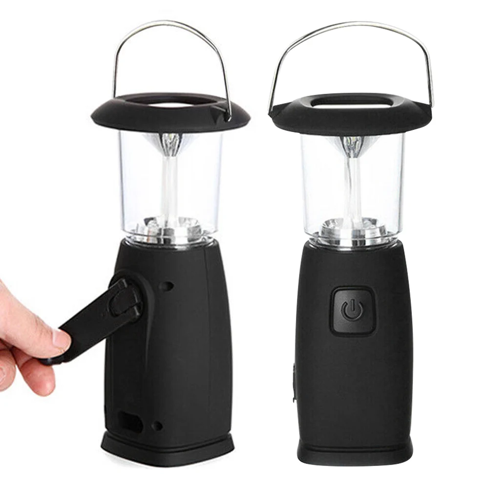 

2pcs Camping Lamp Waterproof Wind Up Lantern Hiking Travel Sailing Travelling Tent 6 Led Outdoor Solar Powered Garden Handheld