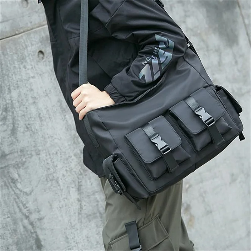 Oxford Men's Single Shoulder Bag Multi Functional Personality Messenger Bag Fashion Men's Crossbody Bag Travel Men's Briefcase