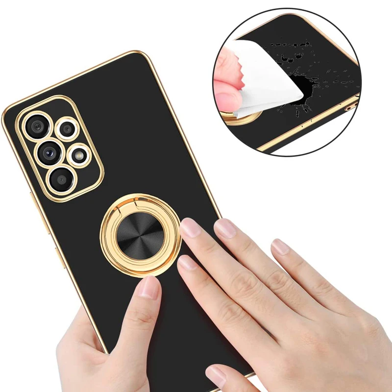 Plating Magnetic Case For Samsung Galaxy A73 A53 A52S 5G S22 S21 Ultra S20 FE A72 Note 20 10 S10 Plus  A 53 52 Cover Ring Holder