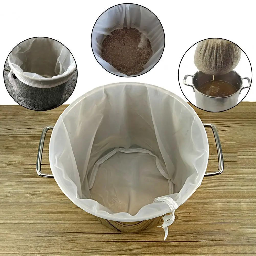 

Fabric Excellent Beer Homebrew Filter Bag Wine DIY Tools Effective Straining Bag Food Grade Bar Supplies
