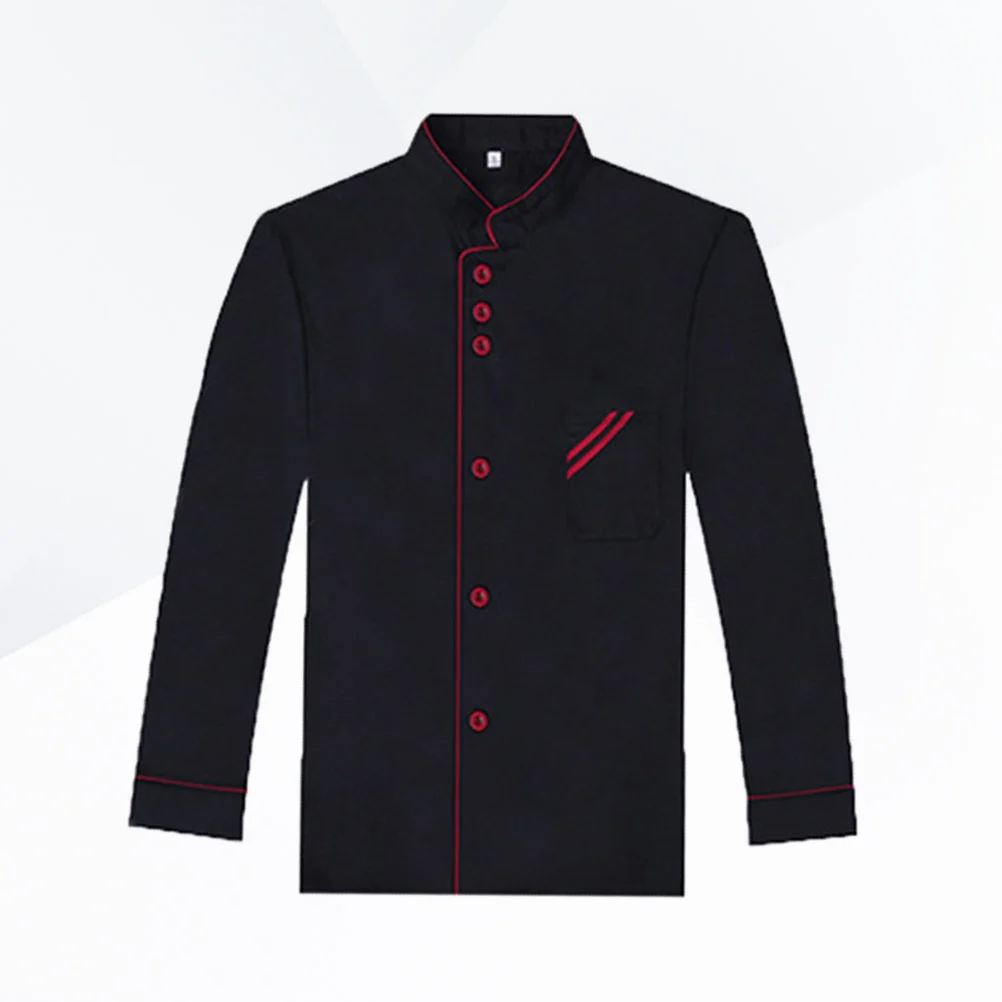 

Поварская куртка, Классическая рубашка с длинным рукавом унисекс для шеф-повара для хлебобулочных ресторанов и отелей, 1 шт. (средний, черный)
