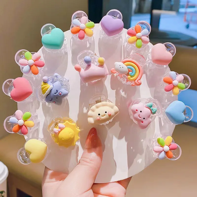 

6 Pcs Mini Cute Babies Hair Claws Summer Kawaii Cartoon Bangs Hairpin for Baby Girls Floral Hair Claws Children Hair Accessories