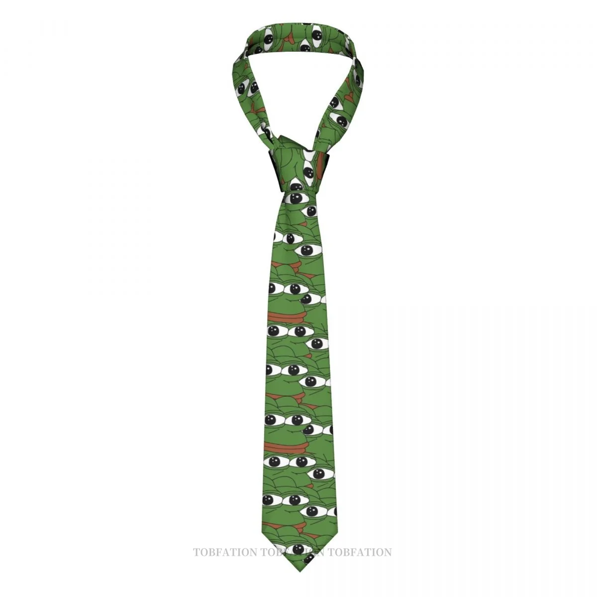 

Face Print Ties Pepe The Frog Casual Unisex Neck Tie Shirt Decoration Narrow Striped Slim Cravat