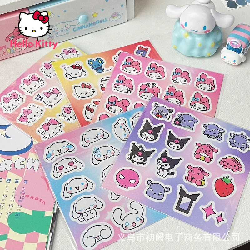 

Водостойкая мультяшная наклейка из ПВХ «Hello Kitty Kuromi», кавайное украшение, аниме граффити «сделай сам» для чашки воды, чемодана, гитары