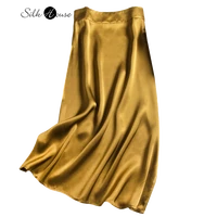 2022 womens fashion new style skirt wrap hip fishtail a line skirt medium length silk satin skirt