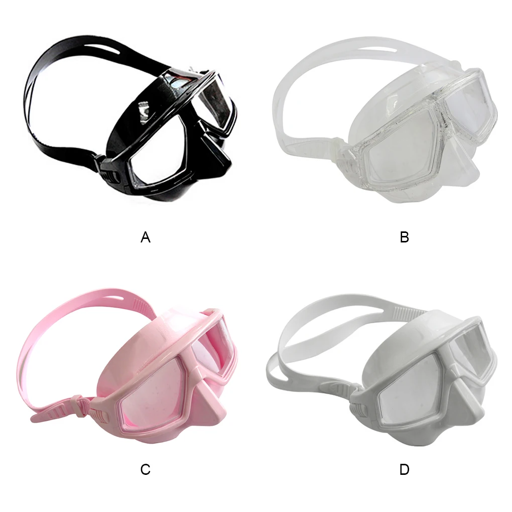 

Lightweight Freediving Masks Half Face Cover Anti-Fog Scuba Diving Goggles High-definition Snorkeling Glasses for Pink