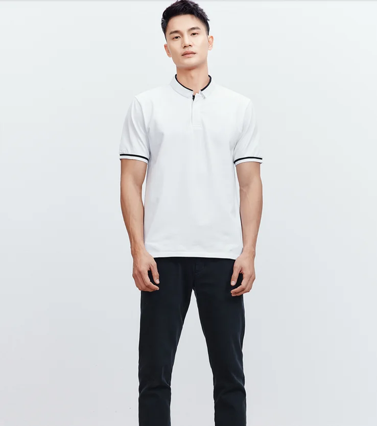 

V7575- New men's T-shirt round neck patch cloth splicing men's short sleeve