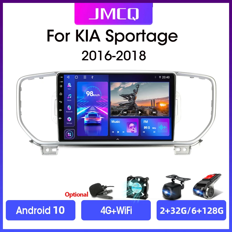 Автомагнитола JMCQ 2 din для KIA Sportage 4 KX5 2016-2018 Android 10 мультимедийный видеоплеер