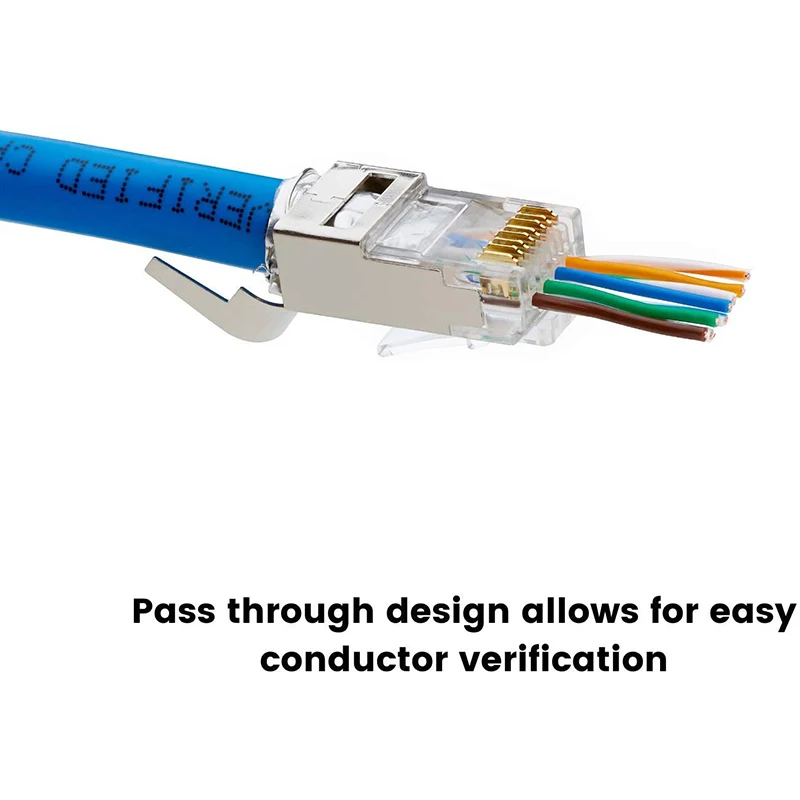 20 шт. Сквозные модульные вилки Cat6/6A RJ45 экранированный (STP) внешний разъем