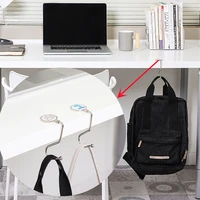 1pc desk hook school bag artifact portable metal hanger deskside schoolbag load bearing hook office supplies organizer
