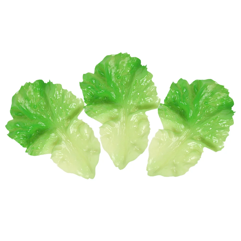 

3 Pcs Birthday Decoration Girl Artificial Vegetables Ornaments Fake Leaf Photography Prop Lifelike Lettuce Adornment