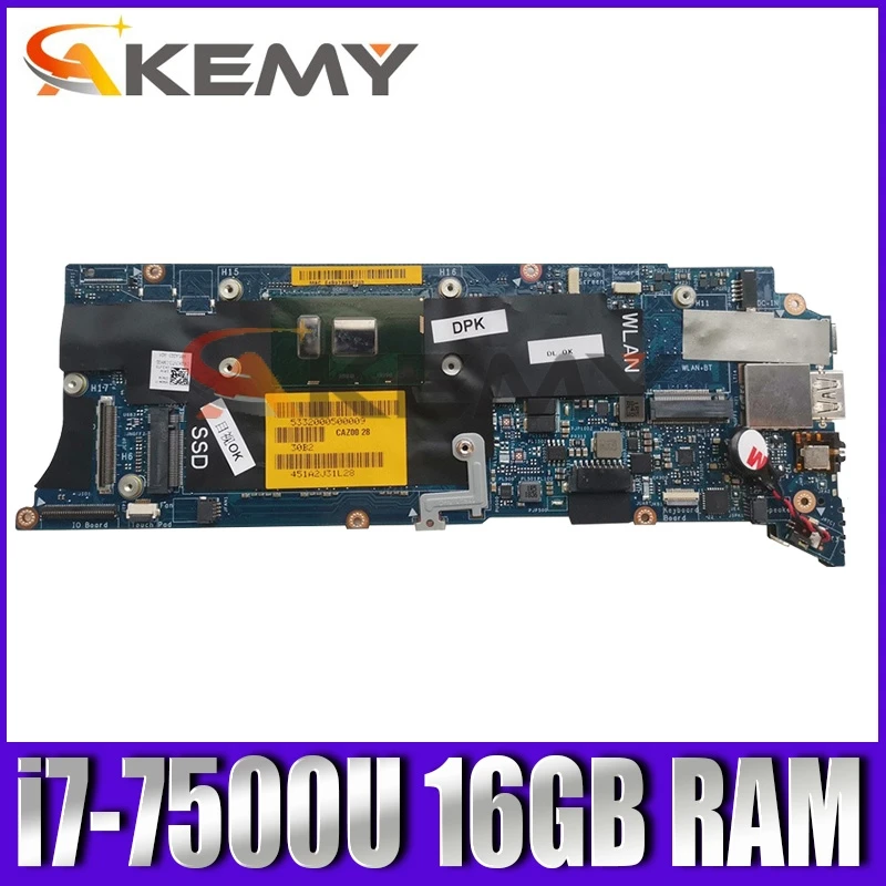 

Original Laptop motherboard For DELL XPS 13 9350 9360 i7-7500U Mainboard CN-0VPVXX LA-D841P SR2ZV with 16GB RAM DDR4