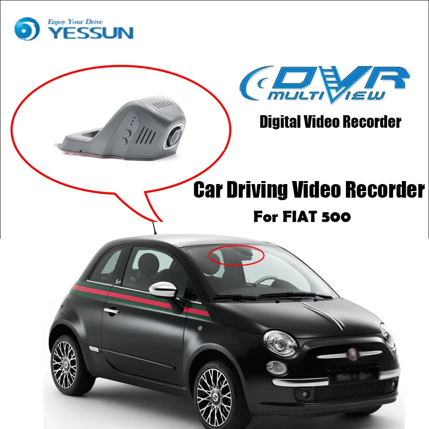 

YESSUN для FIAT 500 автомобильный мини видеорегистратор для вождения видео регистратор приложение управление Wifi Камера Новатэк 96658 регистратор видеорегистратор