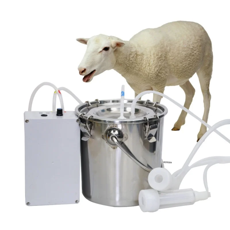 

5L Electric Pulsator Milk Milking Machine For Goat Cattle Sheep Milker Integrated Vacuum Pump Chargeable Stainless Steel Bucket