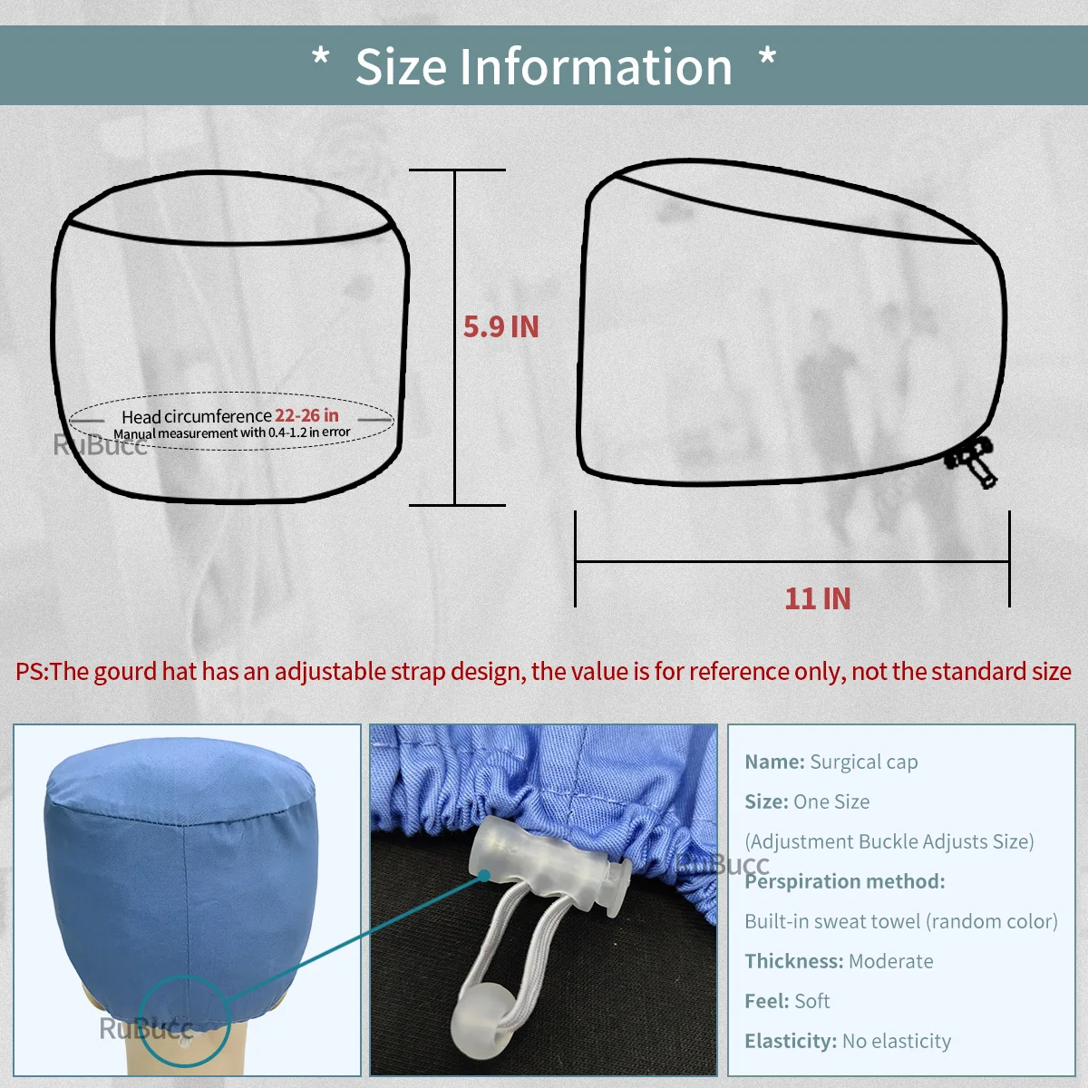 Женская шапка из 100% хлопка с регулируемой эластичной пряжкой |