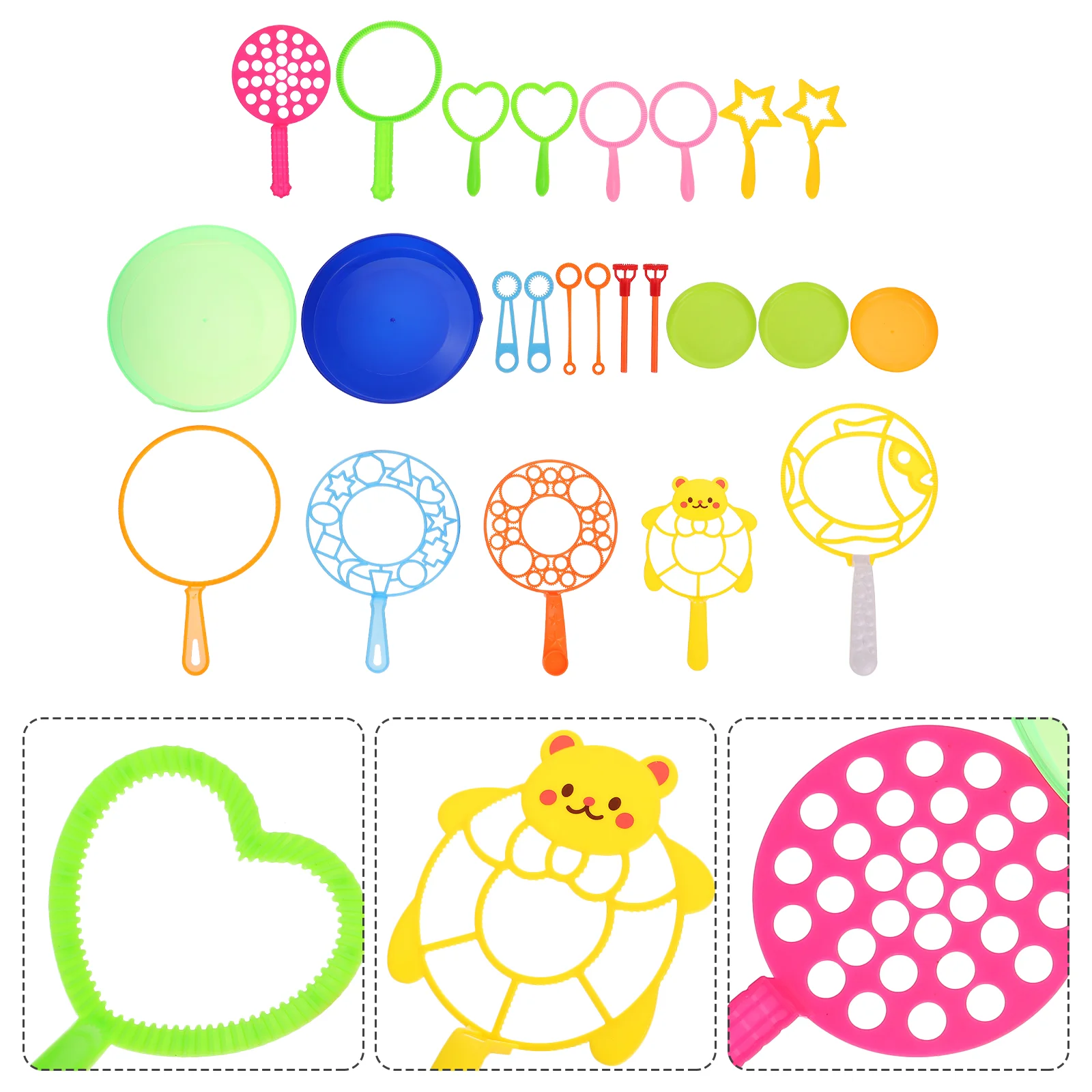 

24Pcs Bubble Wands Bubbles Maker with Tray Kids Birthday Party Games Supplies