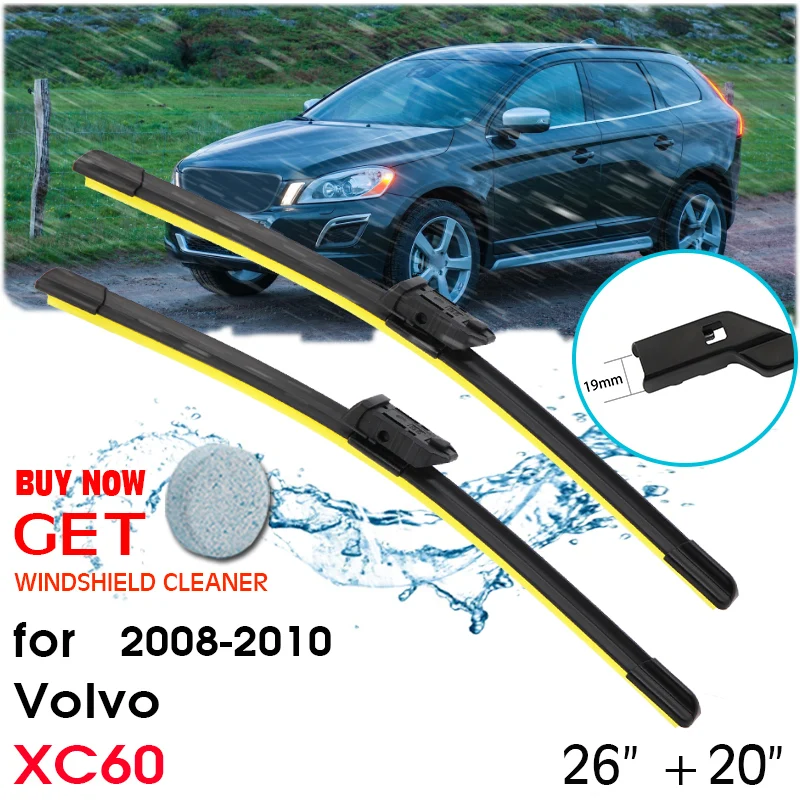 

Щетка стеклоочистителя для лобового стекла автомобиля, резиновые силиконовые сменные стеклоочистители для Volvo XC60 2008-2010 LHD / RHD 26 "+ 20" автомоби...