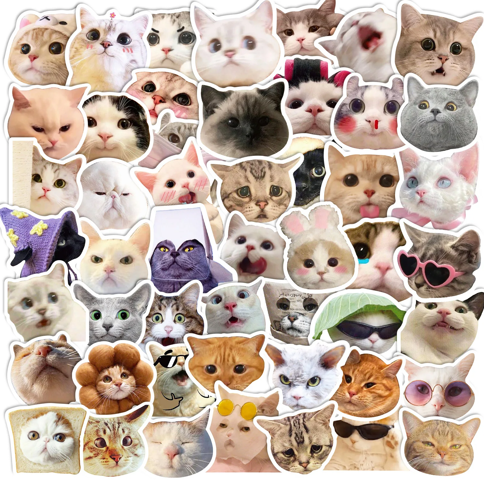 

Kawaii Cats Meme Stickers Aesthetic Phone Case Luggage Water Bottle Room Decor Aesthetic Wall Scrapbooking Stickers for Kids