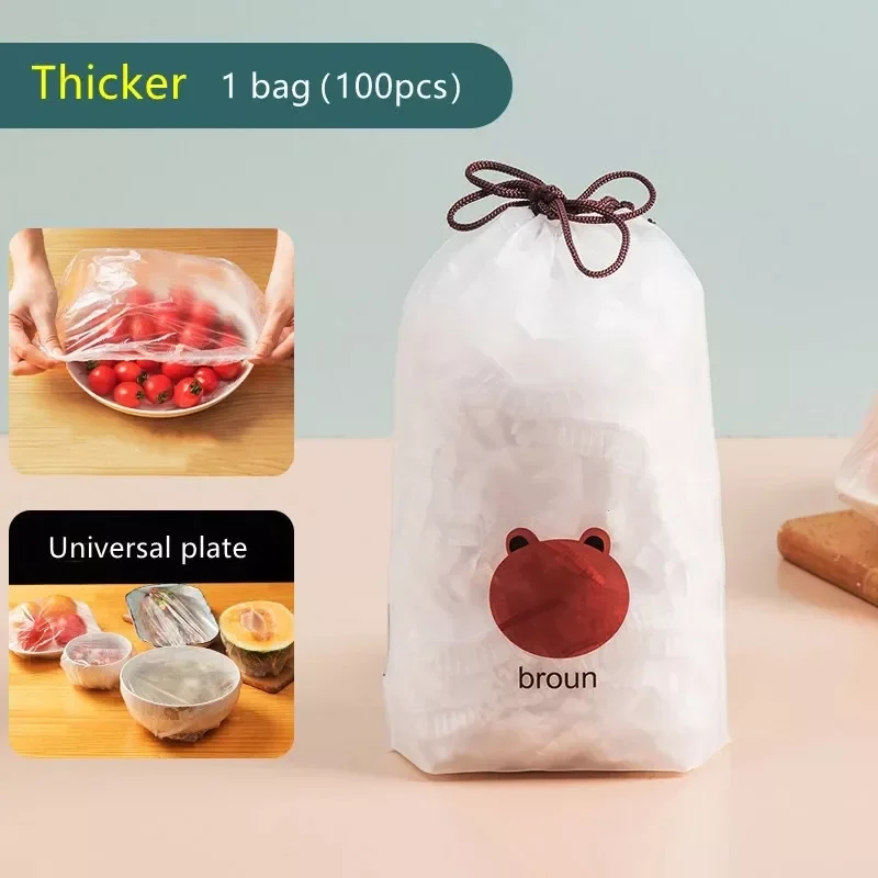 

New 100 Pcs Reusable Food Storage Covers Bags For Bowls Stretch Adjustable Universal Food Fresh-keeping Bags Kitchen Necessaire