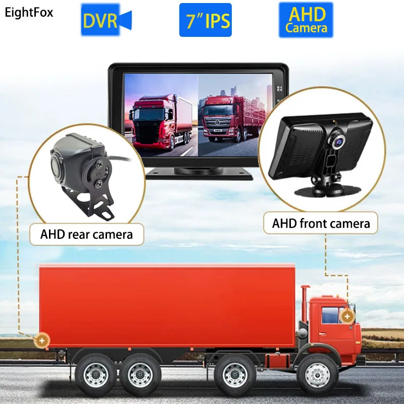 

EightFox 7 Inch Truck Camera For Truck Passenger Car RV Trailer Excavator Onboard Monitor Reverse Image Rear View Onboard Camera