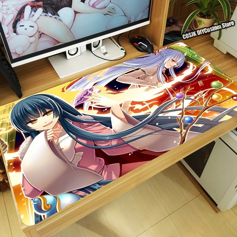 

Популярный коврик для мыши с Аниме Touhou Project Fujiwara no Mokou Houraisan Kaguya, коврик для клавиатуры, Настольный коврик, утолщенный коврик для мыши, игровые...