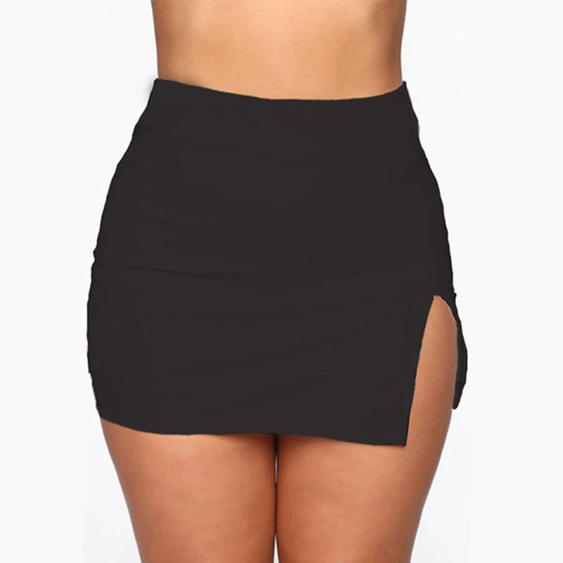 Женская мини-рубашка, летняя сексуальная облегающая однотонная женская юбка-карандаш большого размера с высокой талией, Клубная Мода