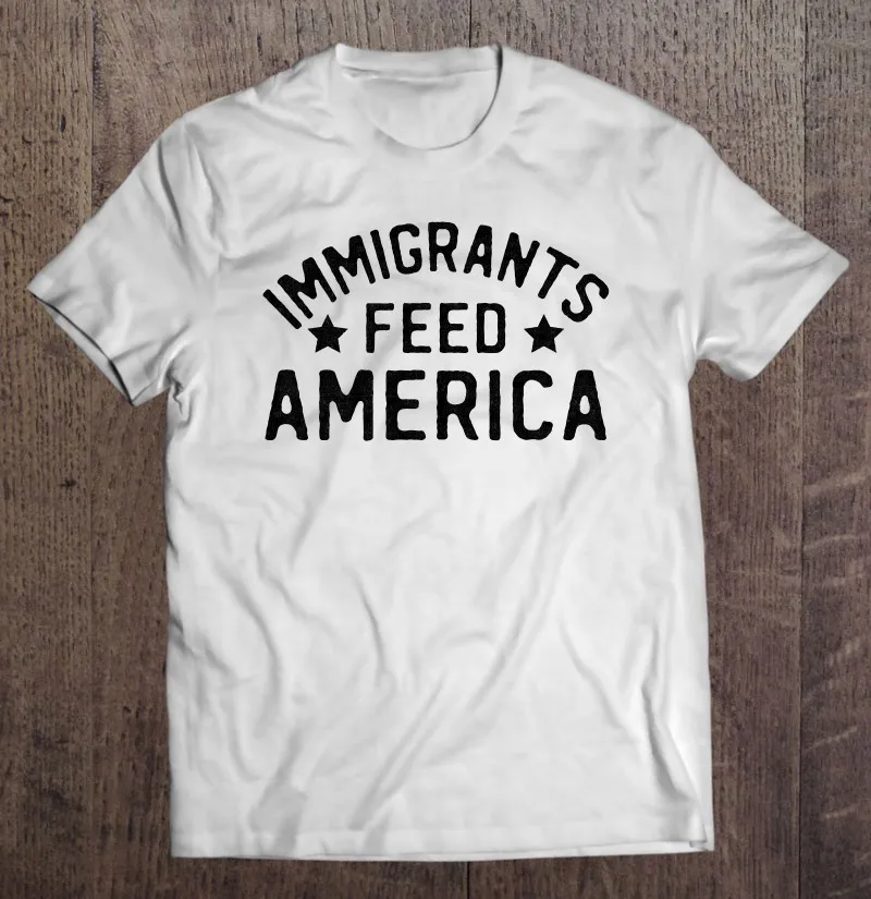 

Футболка мужская с надписью «Поддержка иммигрантов»