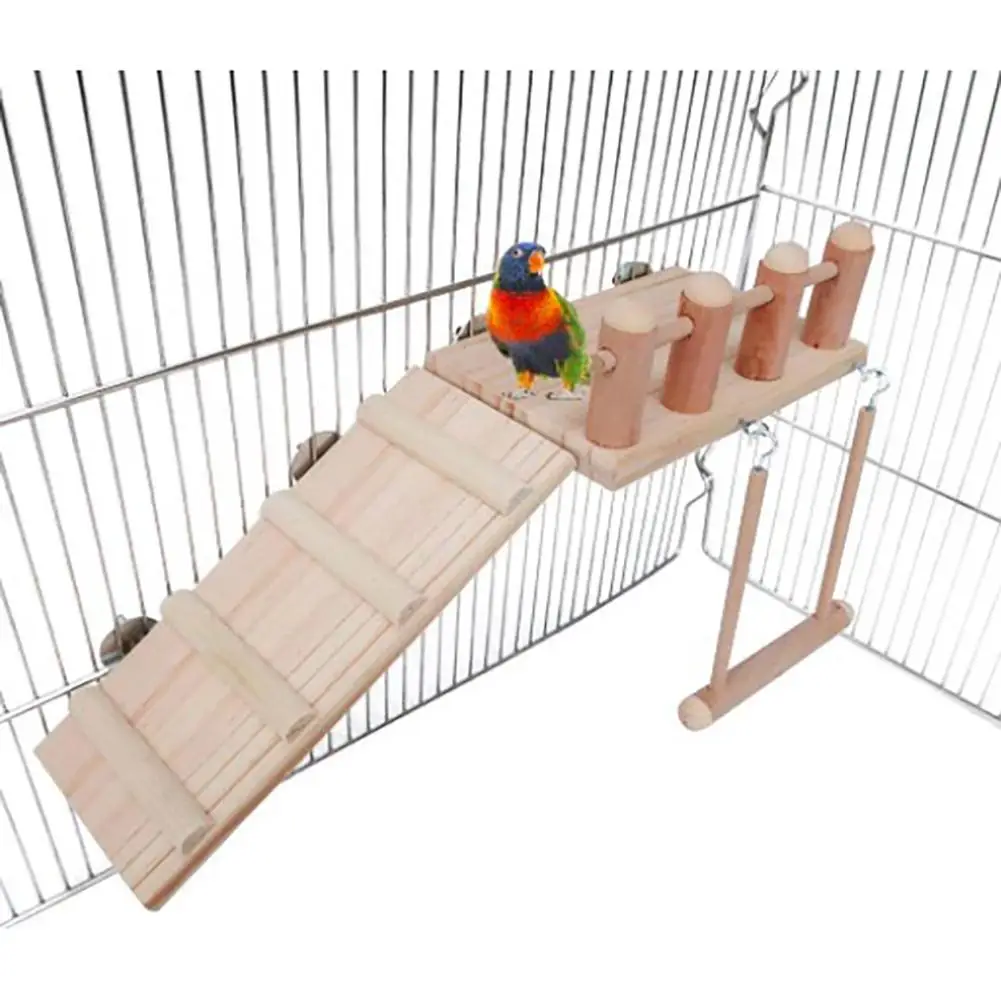 

Bird Wooden Ladder Toy, Pet Parrots Climbing Bridge, Bird Chewing Toy, Wood Bird Perch Stand Bird Hanging Swing Cage Accessories