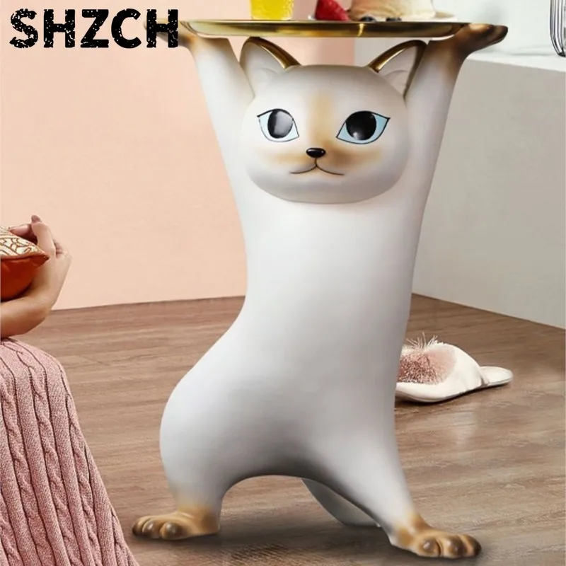 Очаровательный журнальный столик MOMO с кошачьим дизайном, большой поднос для закусок, подставка для ТВ, диванчик рядом с напольным подносом, подарок (art.: 3920dbf554cd2) - 3920dbf554cd2