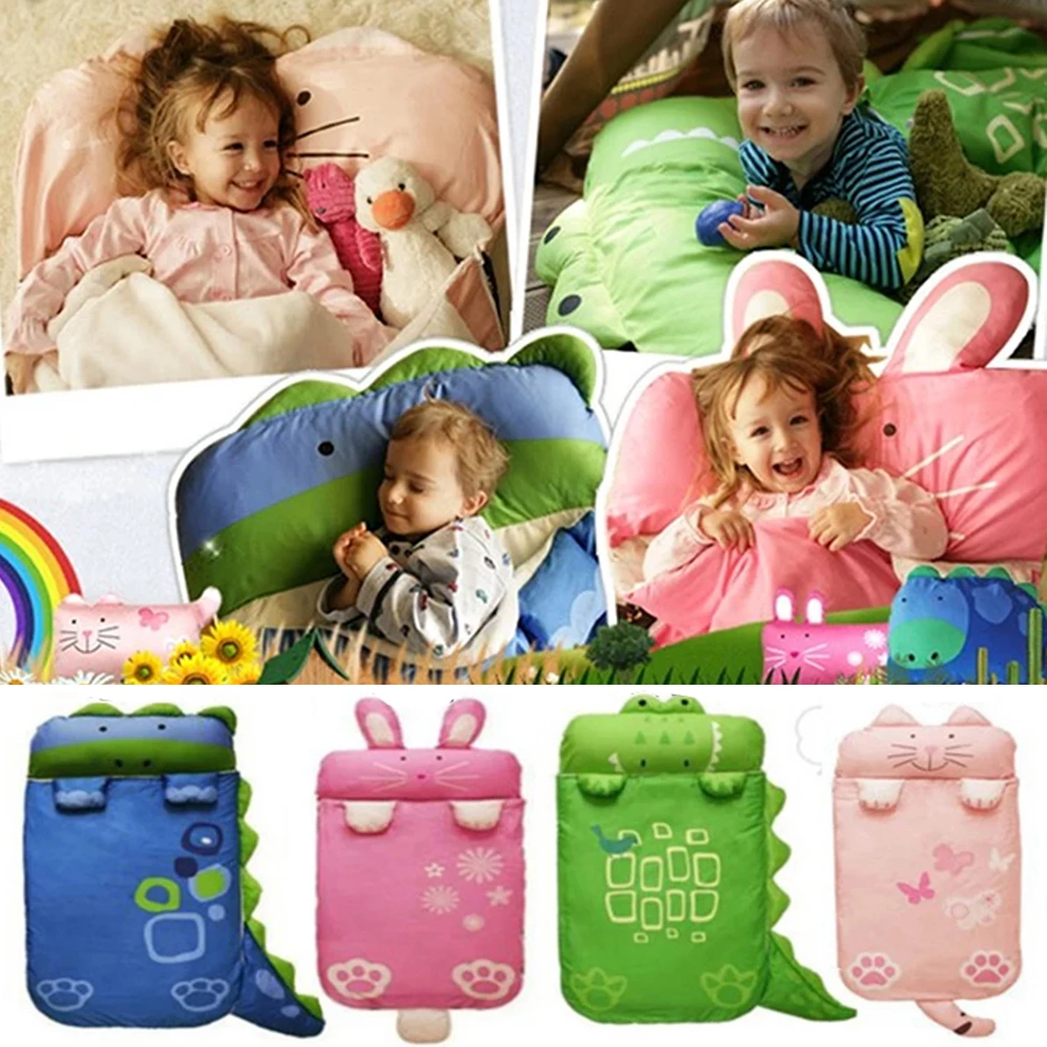 

Kids Cartoon Sleeping Bag Baby Anti-kick Quilt Sleepsacks Winter Warm Children's Blanket Animals Sleep Sack for 0-4 Years Old
