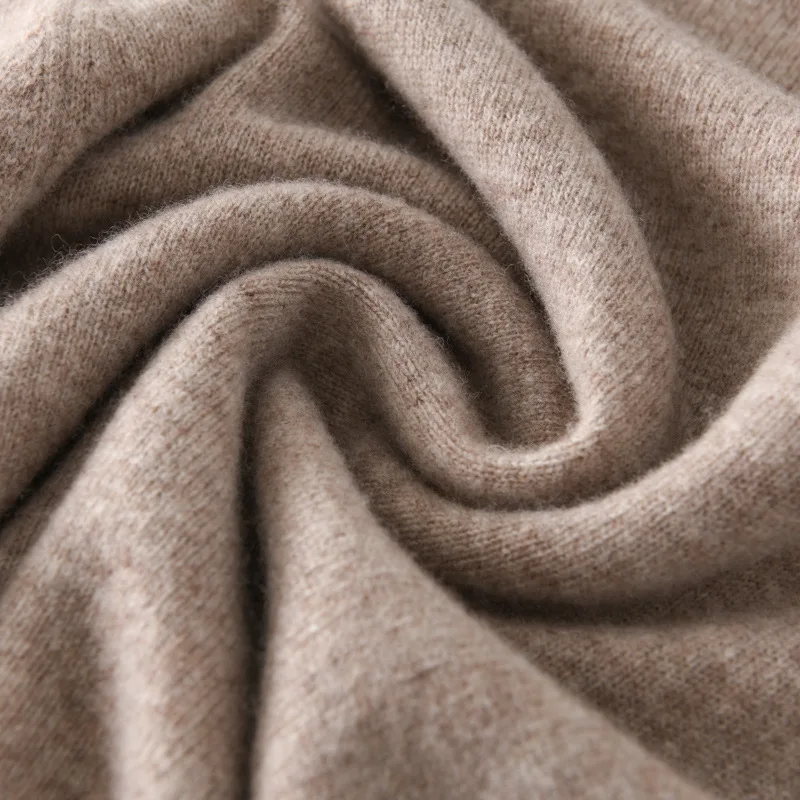 Кашемировый вязаный джемпер с ворсовым воротником