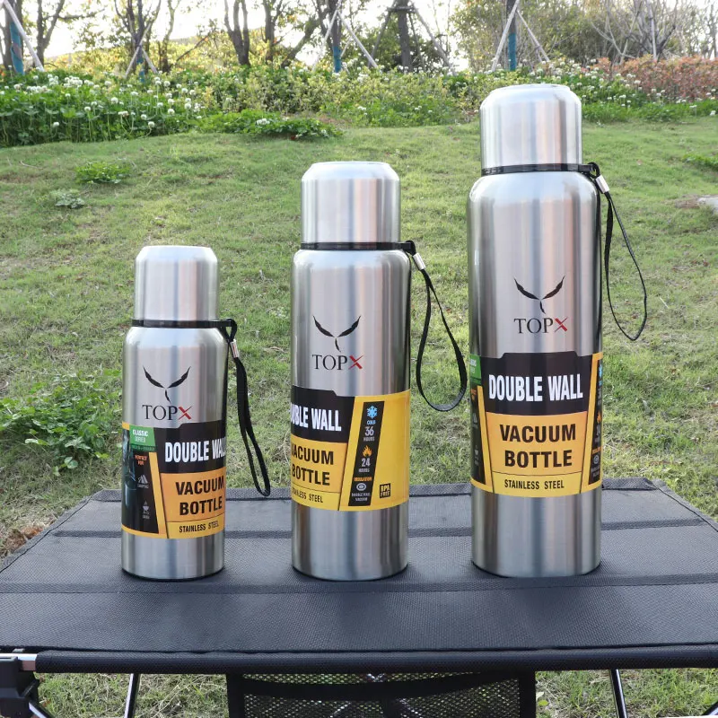 

Large Capacity Portable Thermo Stainless Steel Cup Vacuum Flask Insulated Tumbler With Rope Thermo Bottle 500/1000/1500ml термос