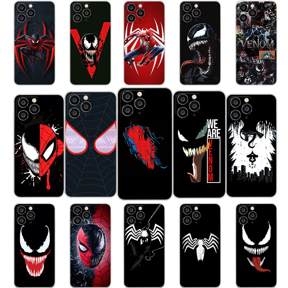 IQ-36 Человек-паук Venom Soft чехол для OPPO VIVO Reno A17k A77s A78 Findx5 8t Y35 Y22s Y16 Y02s Y02 Y01 X80 V25 Pro