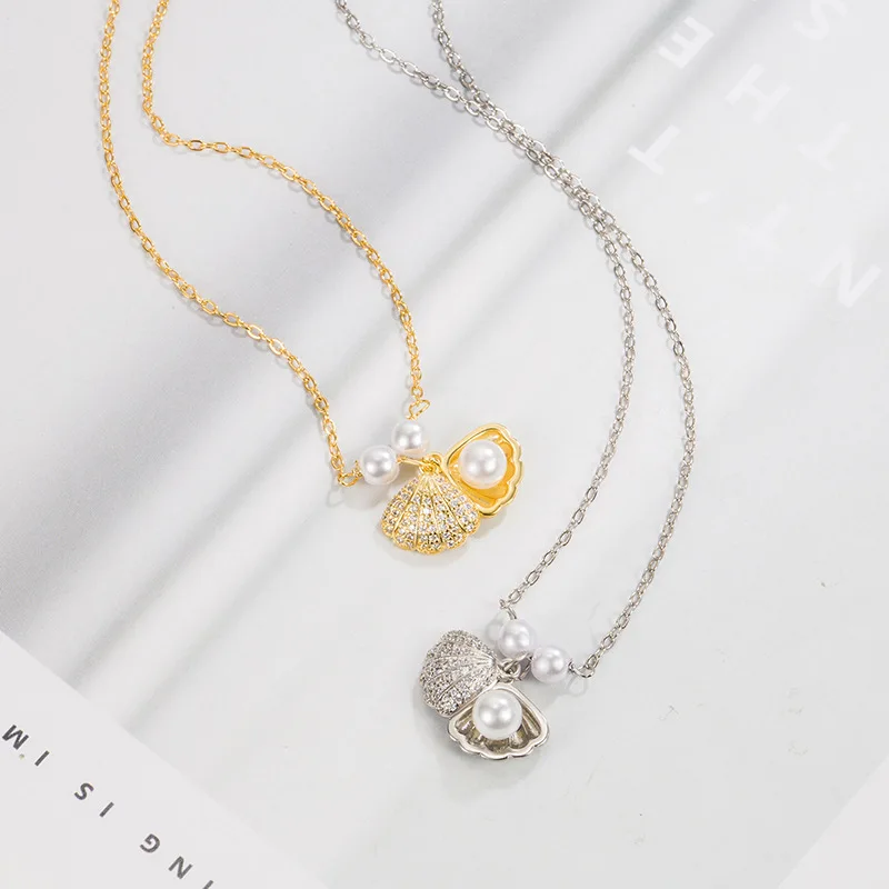 Классическое жемчужное ожерелье женское легкое роскошное нишевое кулон цепочка