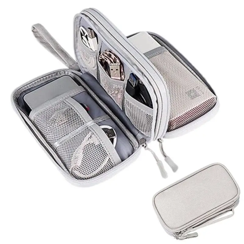 

Gray Digital Storage Bag USB Data Cable Organizer Earphone Wire Bag Pen Power Bank Travel Kit Case Pouch Electronica Accessories