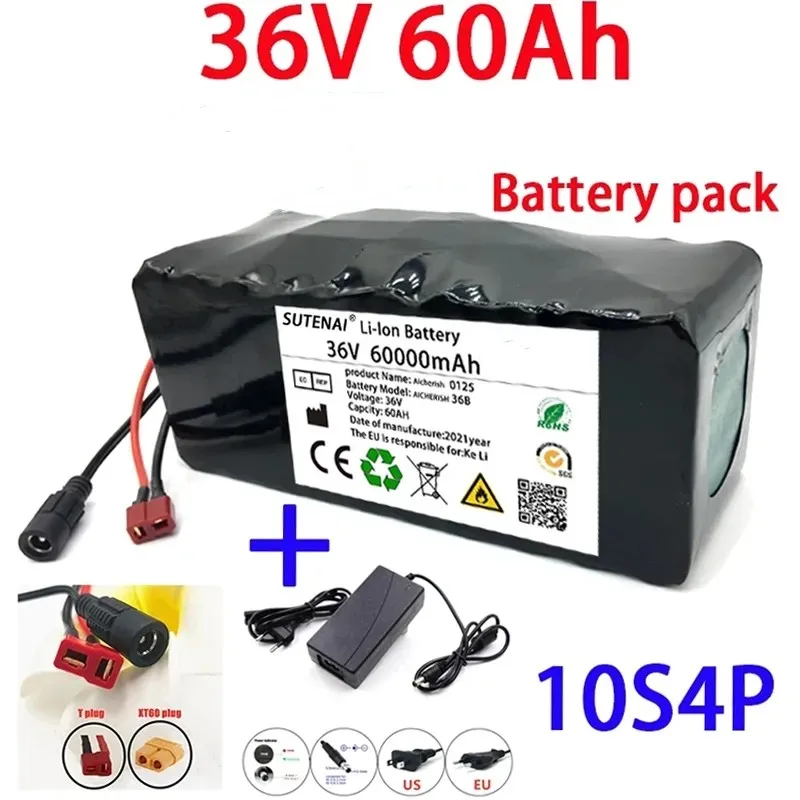 

Patinete eléctrico inteligente Original, bicicleta eléctrica de 36V y 60ah, 40A integrada de batería de litio, BMS, 42V, 2A, car