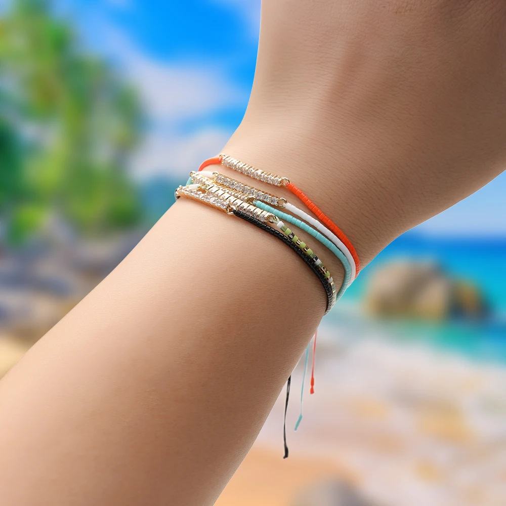 Женский блестящий браслет ZMZY с бусинами Миюки женский на запястье модные