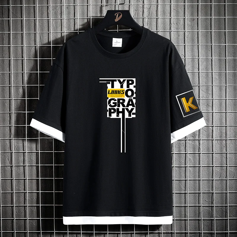 Хип-хоп свободные мужские футболки Повседневные Классические 2023 летние с