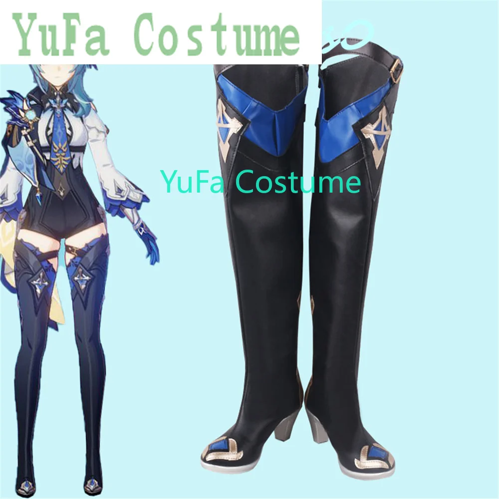 Genshin Impact Eula Обувь для косплея Сапоги Игра Аниме Костюм YuFa на Хэллоуин