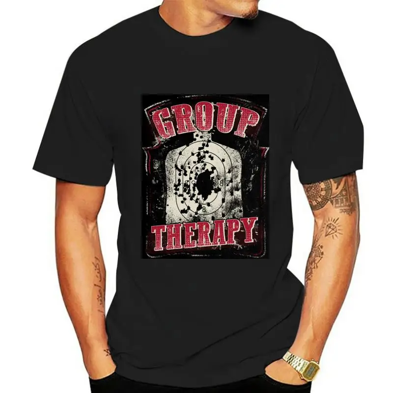 

Group Therapy Guns Shooting Target AR 15 AK47 Rifle T Shirt Cool Casual Pride Street T-shirt Men Unisex New Fashion