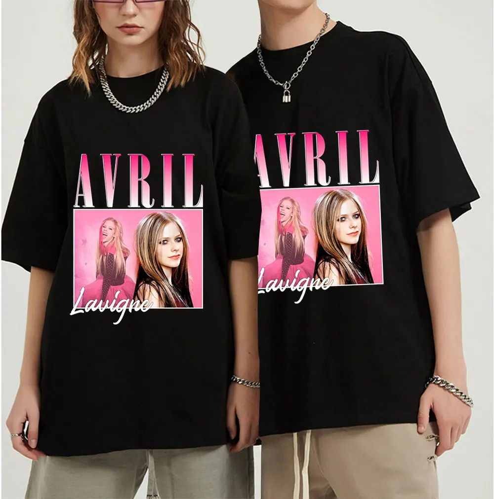 

Avril Lavigne Singer 90s Vintage Graphic Unisex Black Tshirt Men T Shirt Casual T Shirts Cotton T-shirt Man Woman Tees Tops